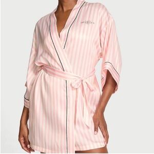 Victoria's Secret Pink and White Striped Robe